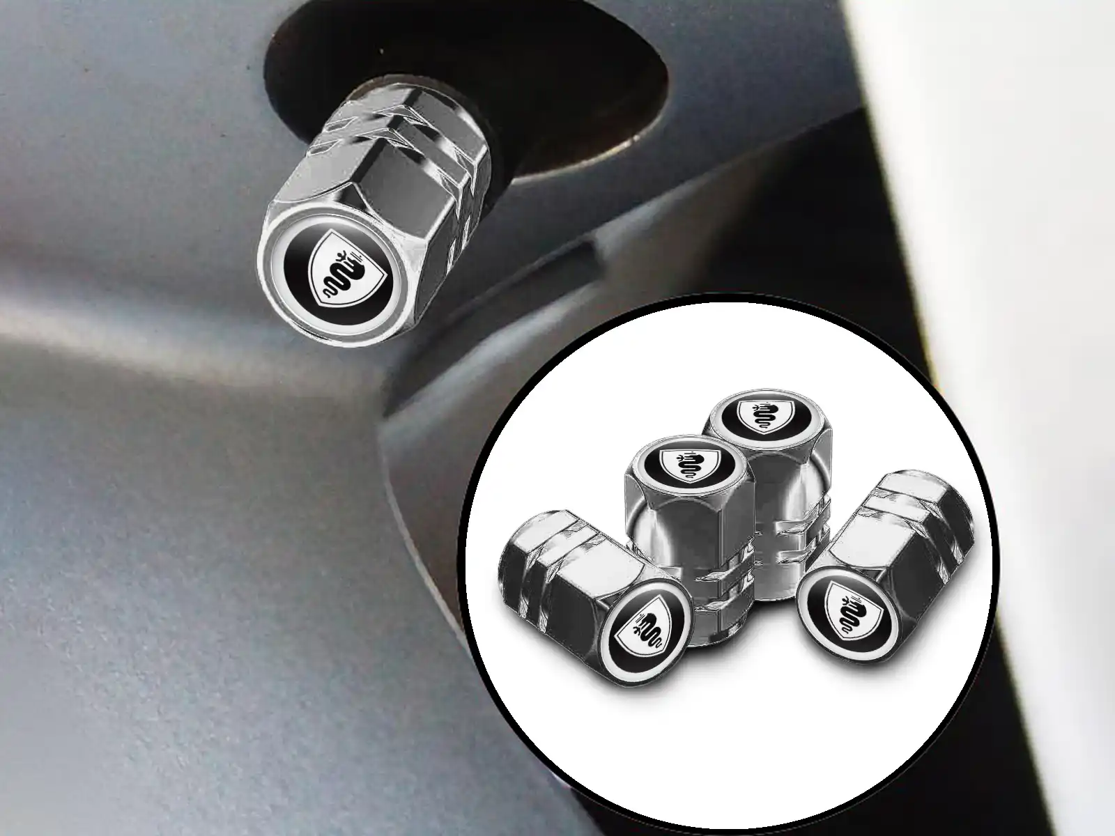 Alfa Romeo Reifen Ventil Schaftkappe für Fahrräder Minimal